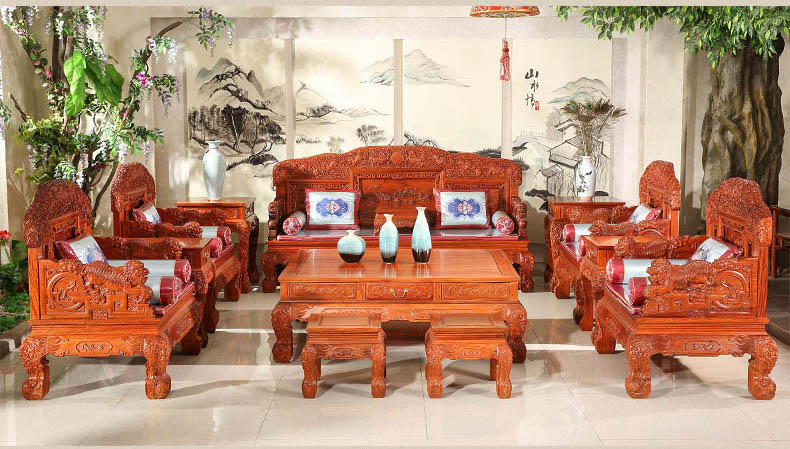 缅甸花梨木沙发喜事连连沙发红木家具实木家具