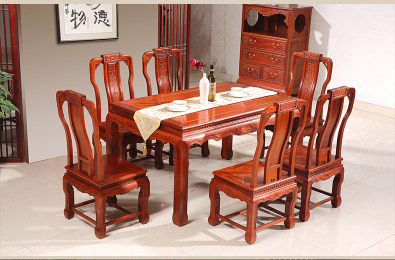 缅甸花梨木材质餐台餐厅家具盛世年华餐台红木餐台