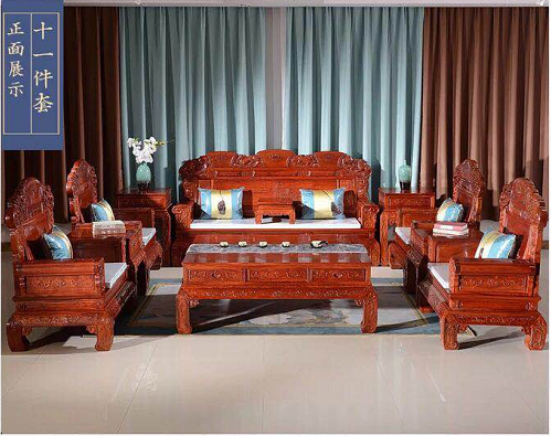 国标大果紫檀系列吉祥如意沙发知名红木家具生产商