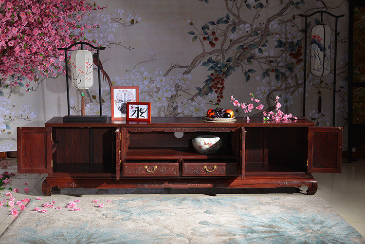 高端客厅家具老挝红酸枝电视柜古典风格红木家具