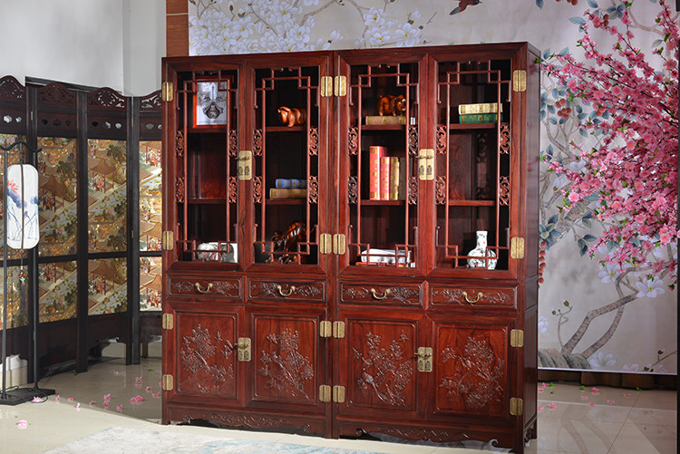 红木书柜老挝红酸枝书柜进口红木