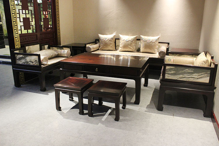 当季流行红木家具老挝大红酸枝（交趾黄檀）沙发组合