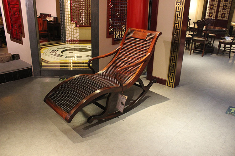 休闲红木家具红木椅子老挝大红酸枝（交趾黄檀）摇椅