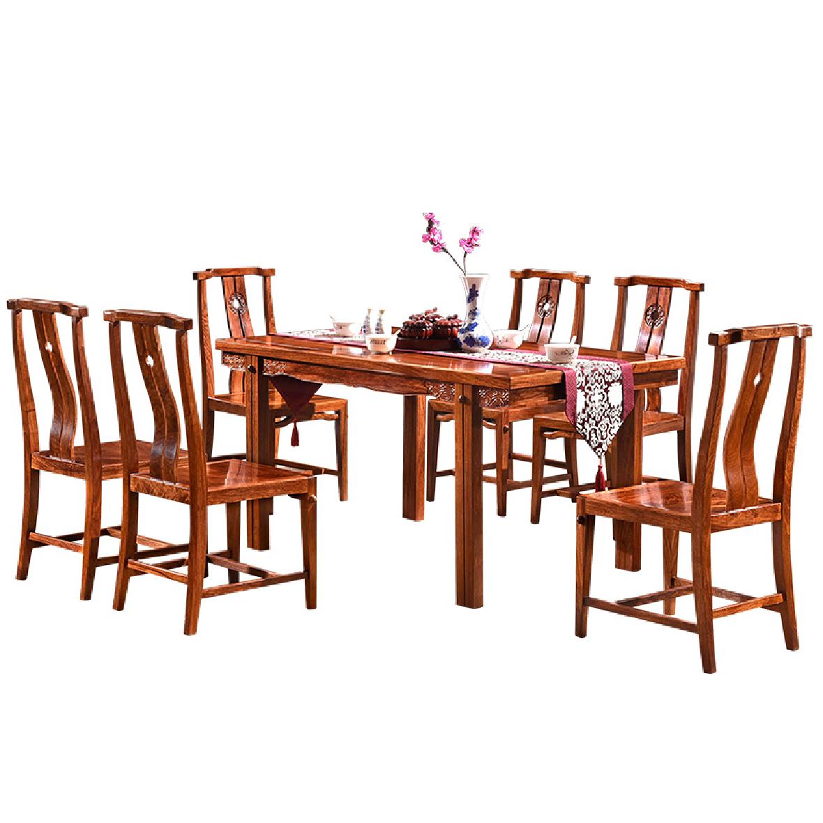 红木家具小户型长方形秀江南餐桌