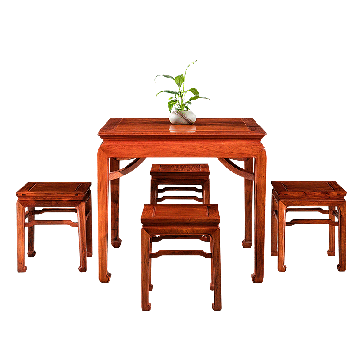 高端家具红木家具大果紫檀清韵加固八仙桌 正方形饭桌