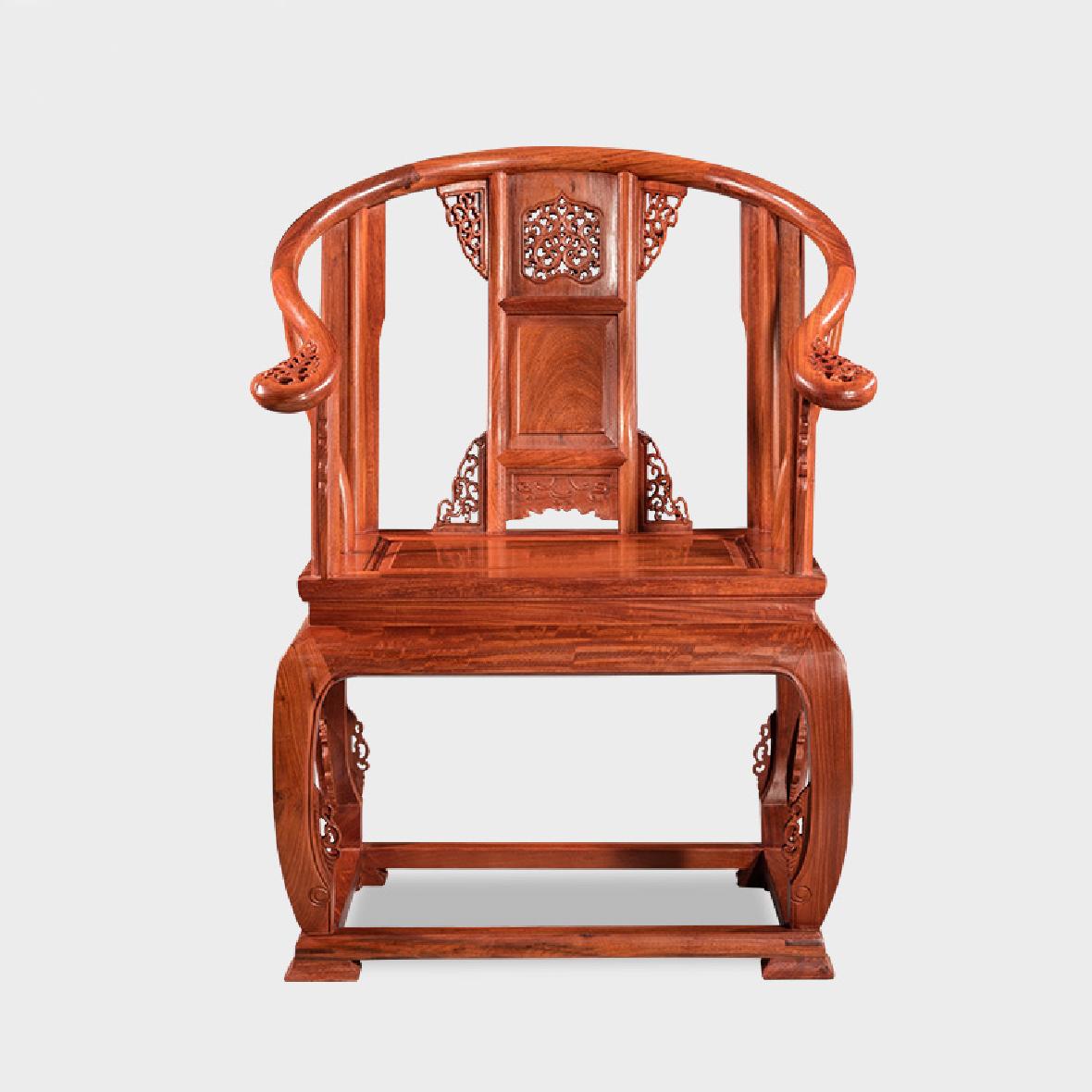 红木家具大果紫檀皇宫椅三件套圈椅明式太师椅
